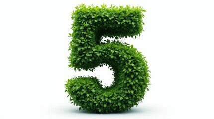 Photorealistic Topiary Number Five Sculpture