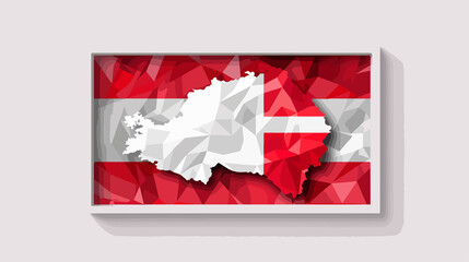 Poland Map with Flag - Outline of Polish State for Design Projects