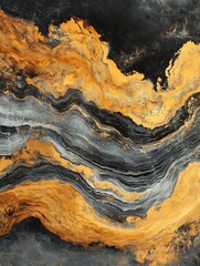 Obraz premium Sophisticated Gold Veins Flowing Through Dark Marble Texture