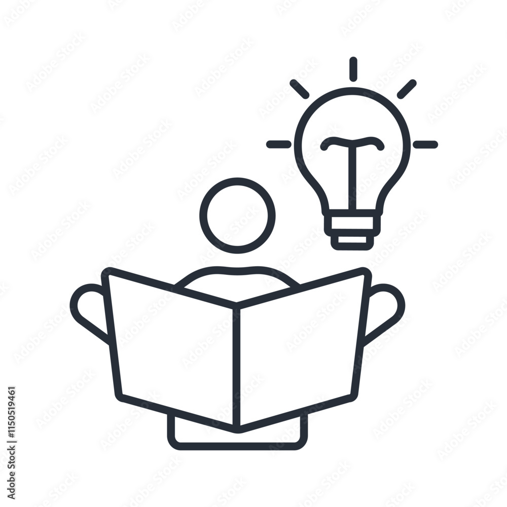 Poster brainstorming icon. vector.editable stroke.linear style sign for use web design,logo.symbol illustra