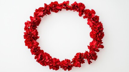 Obraz premium red rose petals on white