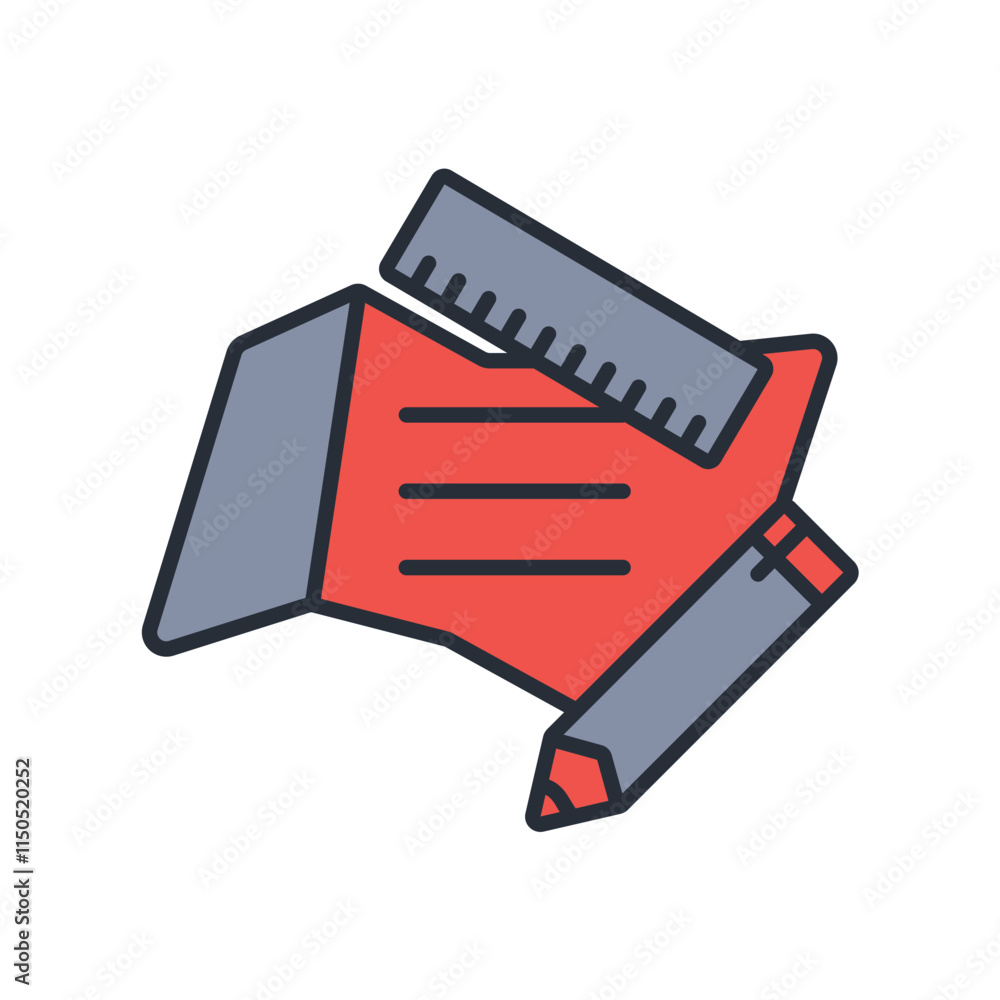 Poster drafting icon. vector.editable stroke.linear style sign for use web design,logo.symbol illustration.