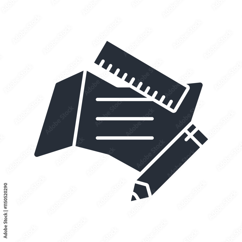 Poster drafting icon. vector.editable stroke.linear style sign for use web design,logo.symbol illustration.