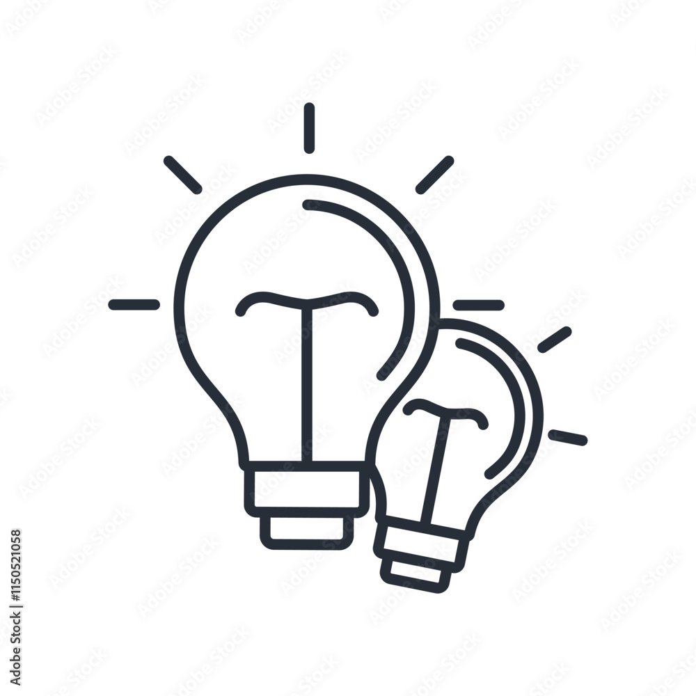 Poster light bulb icon. vector.editable stroke.linear style sign for use web design,logo.symbol illustratio