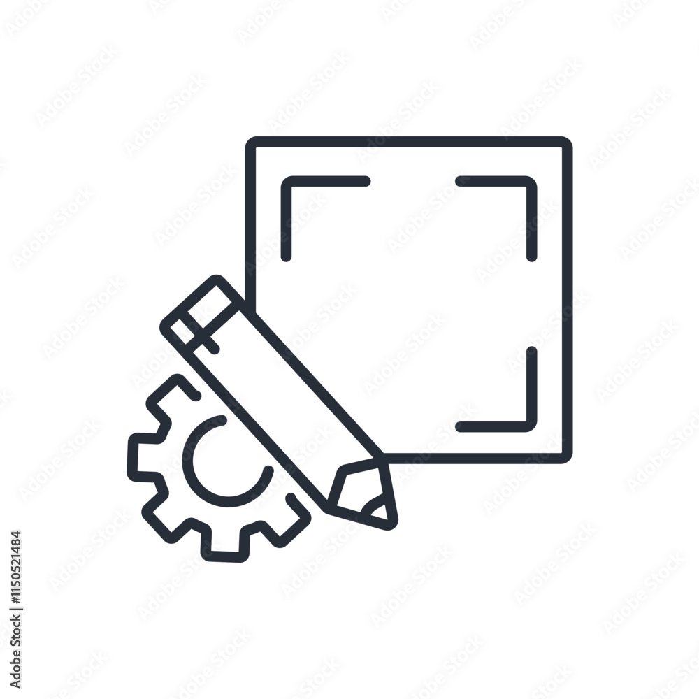 Poster prototyping icon. vector.editable stroke.linear style sign for use web design,logo.symbol illustrati