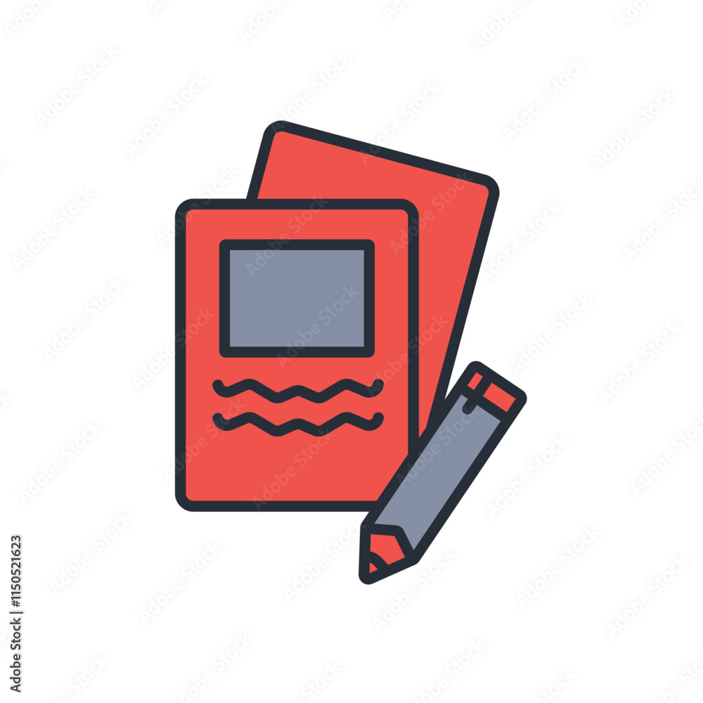 Poster sketching icon. vector.editable stroke.linear style sign for use web design,logo.symbol illustration