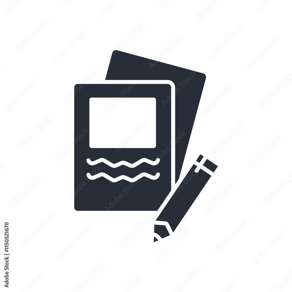 Poster sketching icon. vector.editable stroke.linear style sign for use web design,logo.symbol illustration