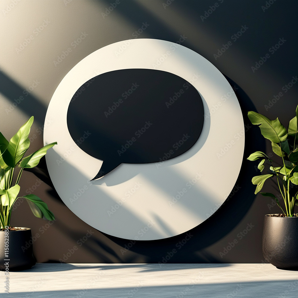 Poster creative dialogue space with modern design elements in a cozy setting