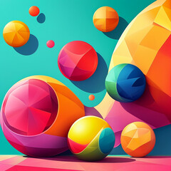 Vibrant geometric spheres showcase colorful patterns