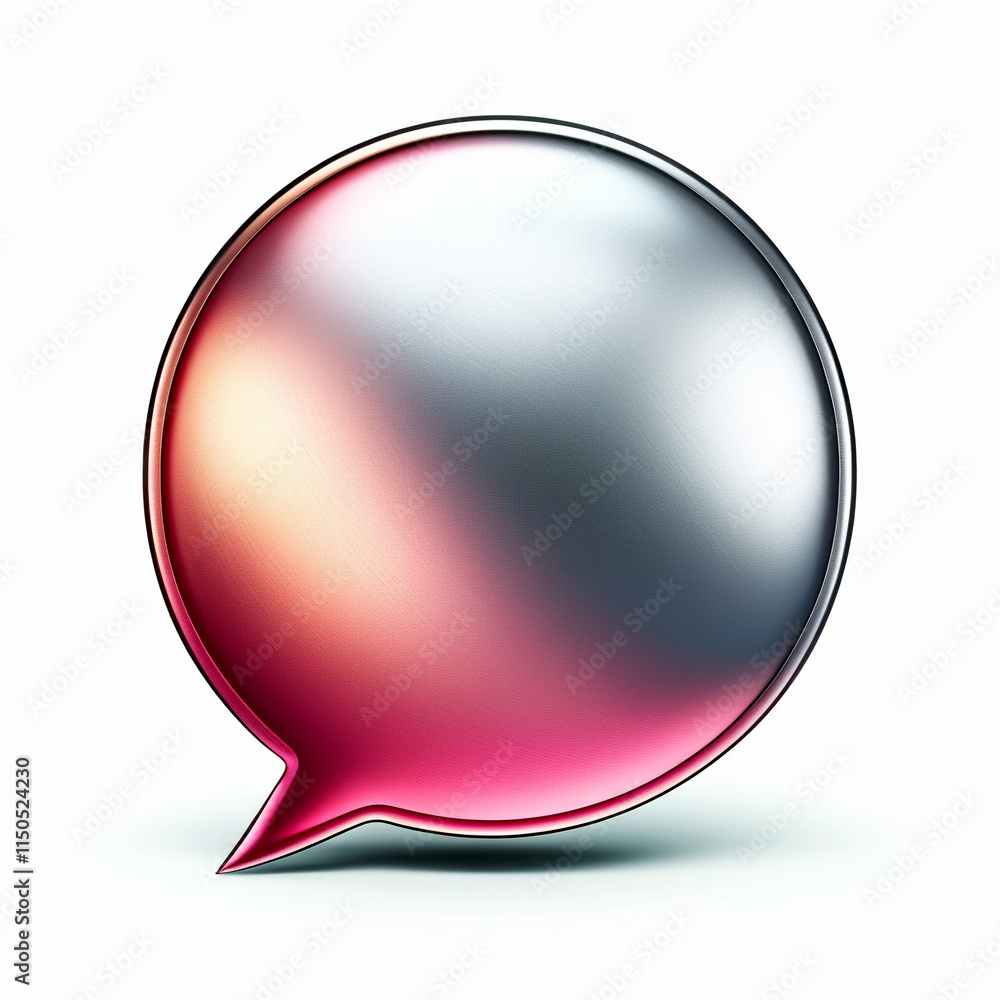 Poster a sleek and colorful speech bubble floats in a minimalistic backdrop