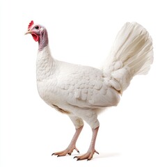 Fototapeta premium Stunning White Turkey Displayed in Isolation Against a Clean Background for Thanksgiving Inspiration