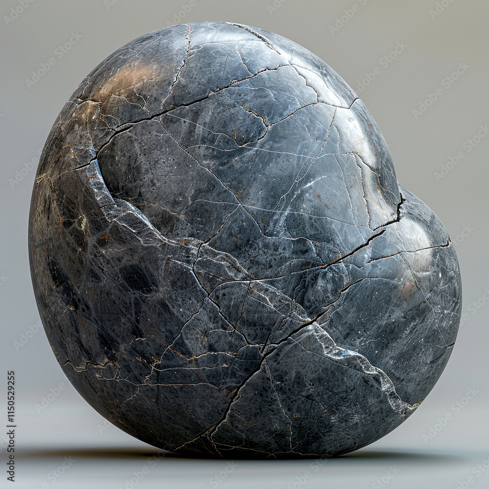 Poster unique spherical stone showcasing intricate patterns and textures
