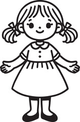 Cute little girl cartoon vector illustration