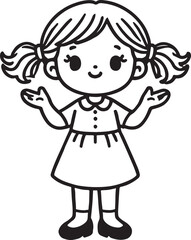 Cute little girl cartoon vector illustration
