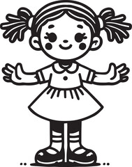 Cute little girl cartoon vector illustration