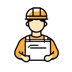 Work Order Icon: Business Management and Service Planning Symbol with Lines and Forms