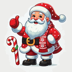 Christmas Santa Claus Isolated on white Background. Vector illustration. on white background -