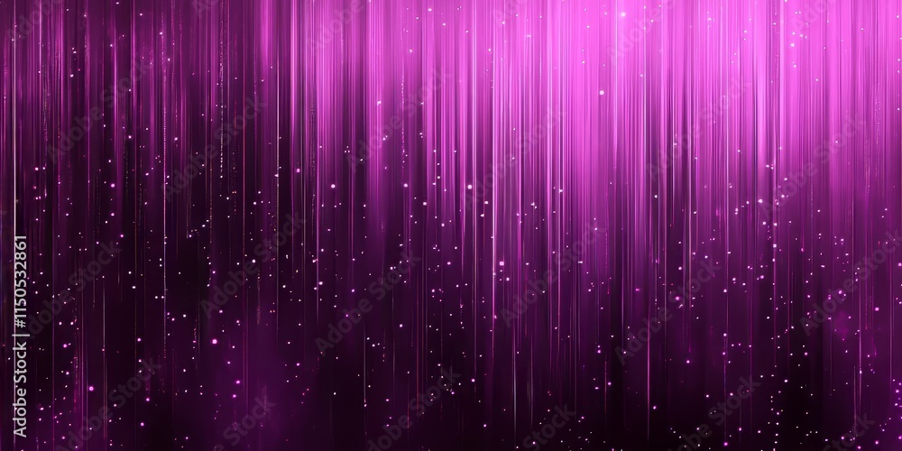 Poster vibrant cascading purple lights create an enchanting atmosphere with shimmering particles and a myst