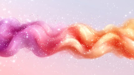 Fototapeta premium Abstract Wavy Pink Orange Glitter Design