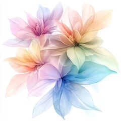 Airy Rainbow Watercolor Flower
