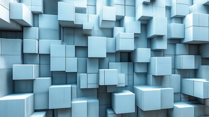 Abstract Blue Cube Structure Background Design