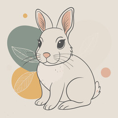 Obraz premium Rabbit Cartoon Character Illustration for Kids