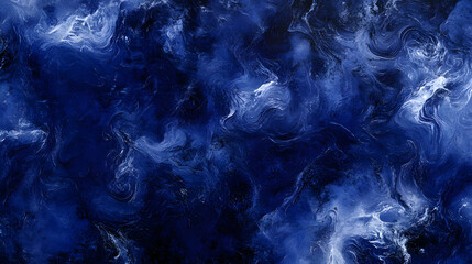 Obraz premium A deep ocean texture with mysterious dark indigo tones and faint highlights of white foam swirling across the surface.