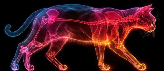 Cat Skeleton Visible Through Fur.