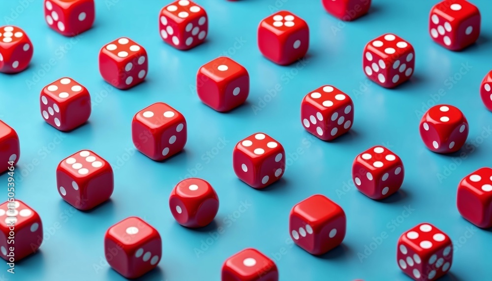Aufkleber seamless pattern of red dice with white dots in vibrant 3d design