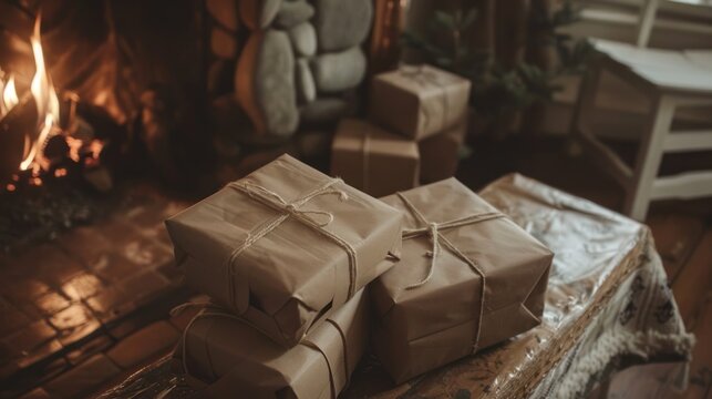 Cozy Winter Gifts by the Fireplace: Rustic Charm and Warmth
