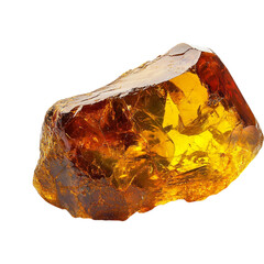 Amber stone isolated on a transparent background, empty blank png background