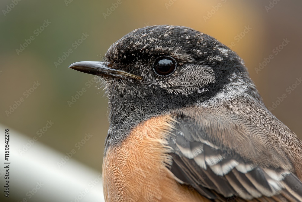 Poster close-up view of a bird with distinctive plumage in a natural setting during daylight