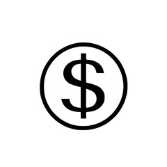 Minimalist black and white dollar sign icon