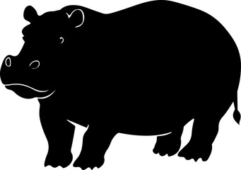 Obraz premium hippo black silhouette vector logo