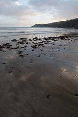 Porthpean Beach Cornwall England at sunset