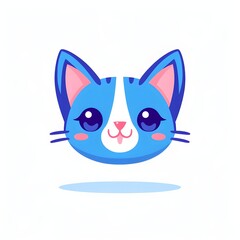 Fototapeta premium A simple cartoon cat with a white background, AI generated
