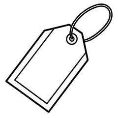 Price Tag Line Art Vector Illustration