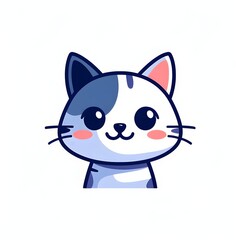 Obraz premium A simple cartoon cat with a white background, AI generated