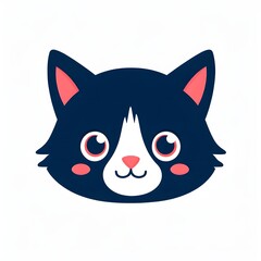 A simple cartoon cat with a white background, AI generated