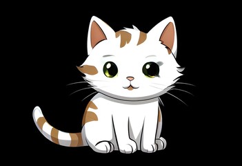 A simple cartoon cat with a white background, AI generated