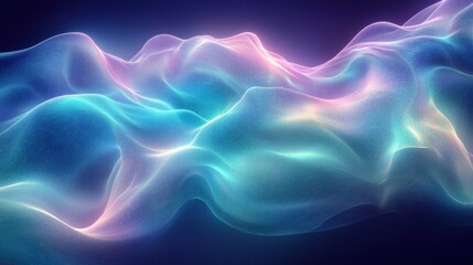 Obraz premium Abstract vibrant wavy light patterns in a futuristic digital landscape