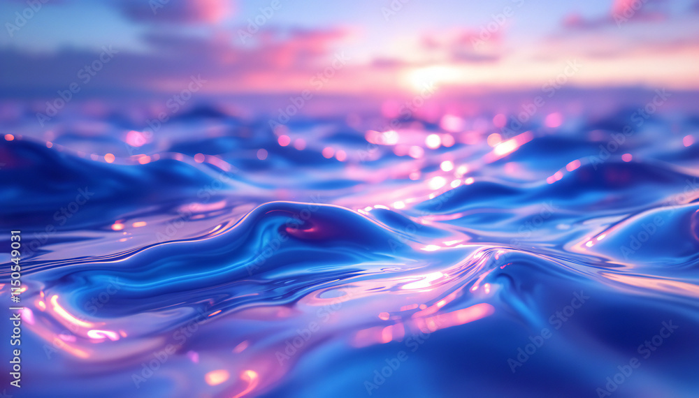 Wall mural a close-up view of a textured surface resembling flowing liquid, featuring smooth, undulating waves 