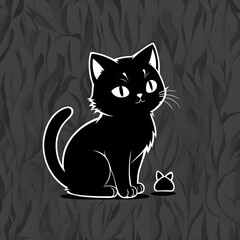A simple cartoon cat with a white background, AI generated