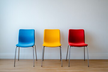 Obraz premium Three empty chairs waiting in the room