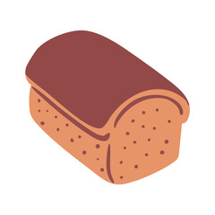 Bakery product. Bread made from wheat flour. Food and cooking. Flat vector illustration isolated on white background