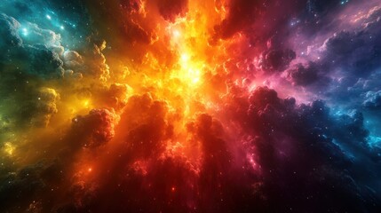 Vibrant nebula explosion in cosmic space