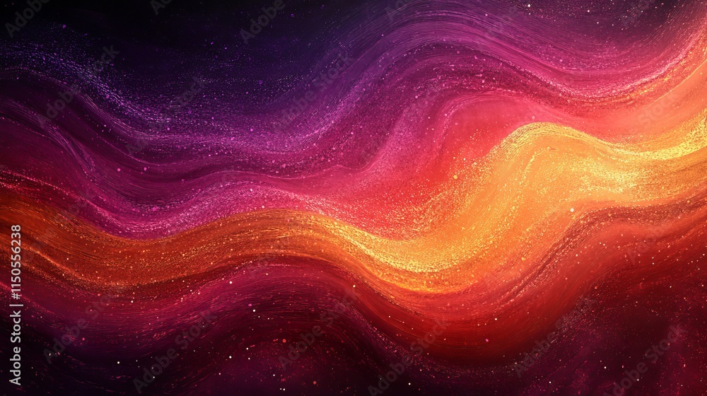 Poster abstract background, red orange purple dark grainy gradient noise texture glowing light wave header 