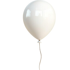 White balloon isolated on a transparent background, empty blank png background