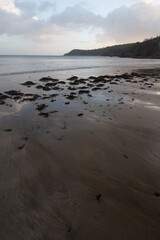 Porthpean Beach Cornwall England at sunset