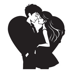 silhouette of a person with heart